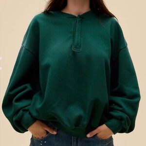 Daydreamer LA SOLID OVERSIZED HENLEY SWEATSHIRT